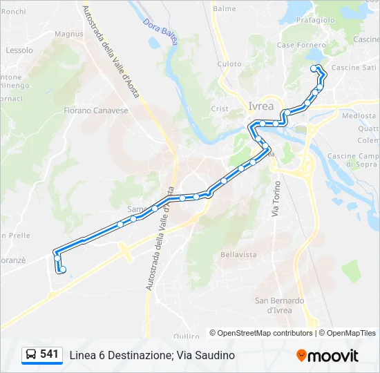 541 Bus Line Map