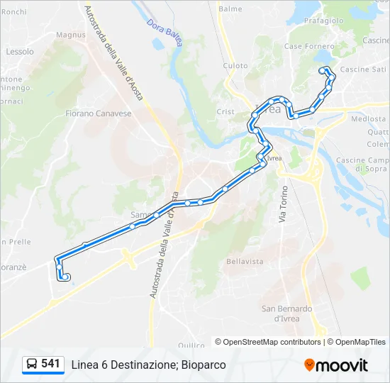 541 Bus Line Map
