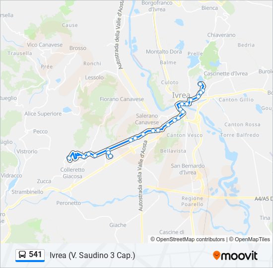 Percorso linea bus 541