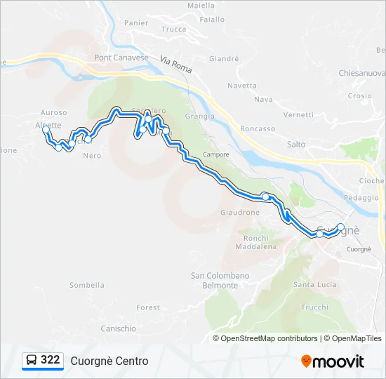 322 Bus Line Map