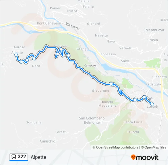 322 Bus Line Map
