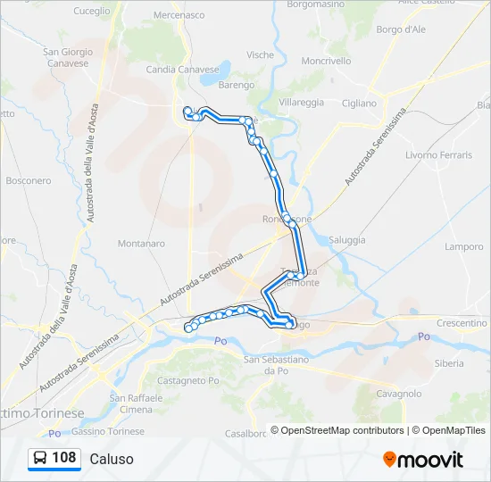 108 Bus Line Map