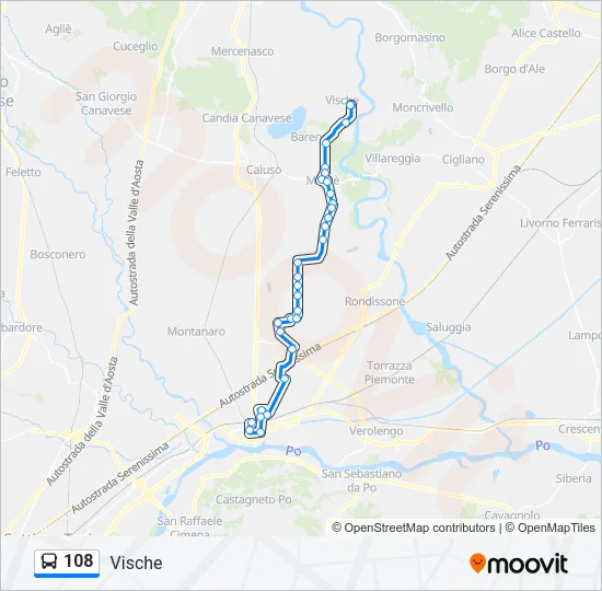 108 Bus Line Map