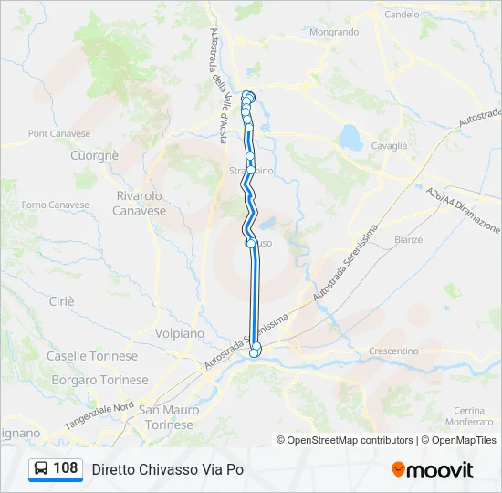108 Bus Line Map
