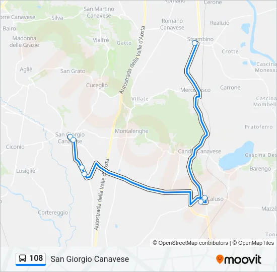 108 Bus Line Map