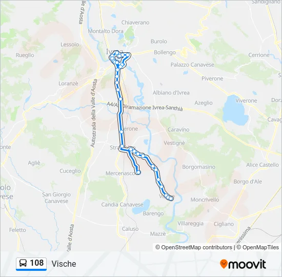 108 Bus Line Map