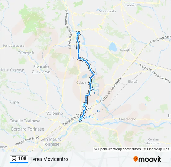 108 Bus Line Map