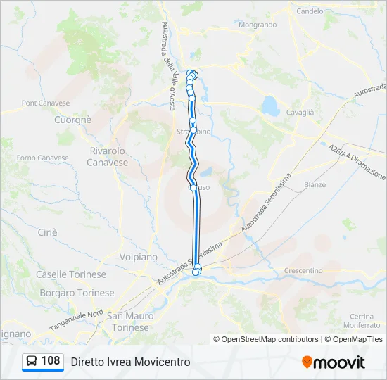 108 Bus Line Map