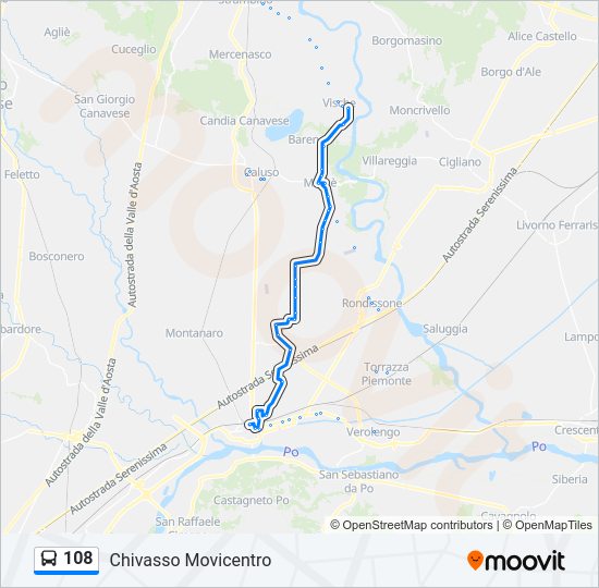 108 bus Line Map