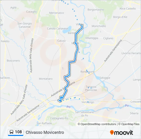 108 Bus Line Map