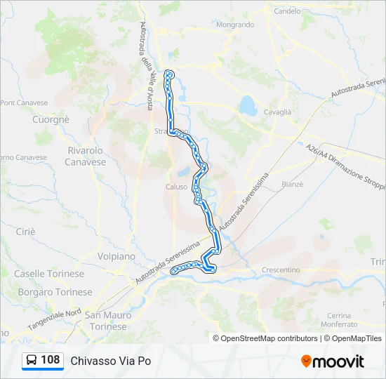 108 Bus Line Map