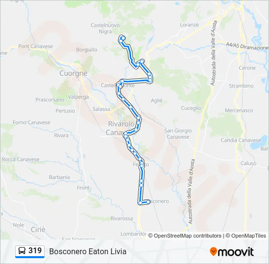 319 Bus Line Map