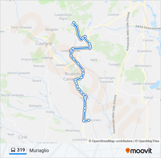 Percorso linea bus 319
