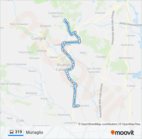 319 Bus Line Map