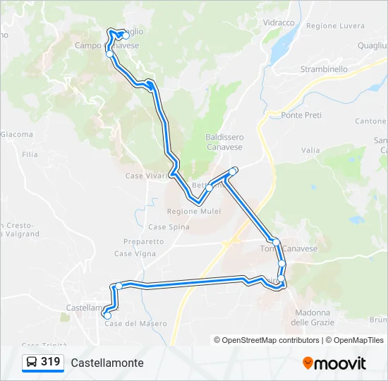 319 Bus Line Map