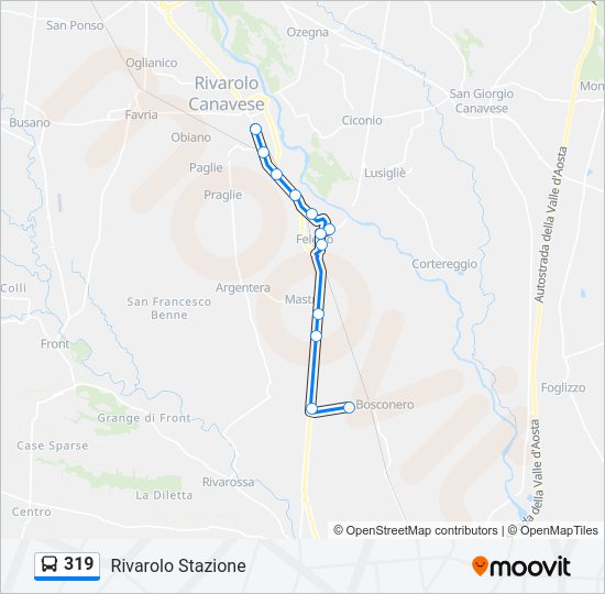 Percorso linea bus 319