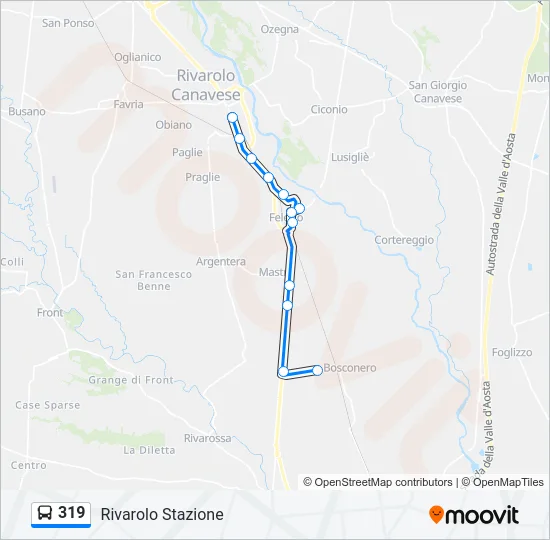 319 Bus Line Map