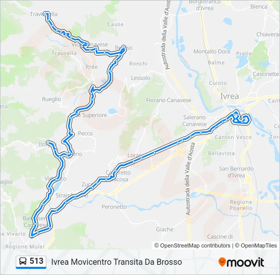 513 Bus Line Map