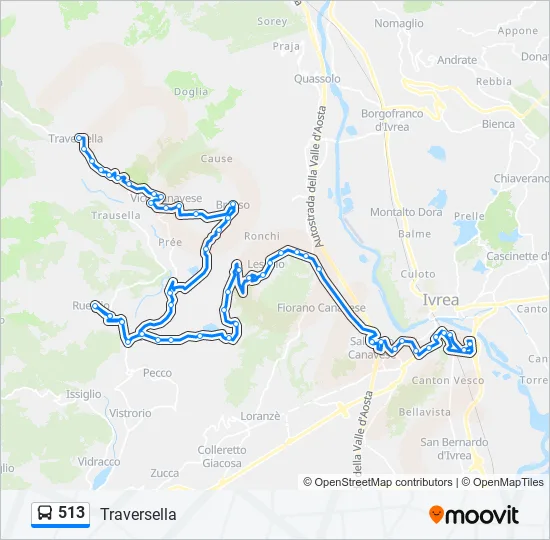 513 Bus Line Map