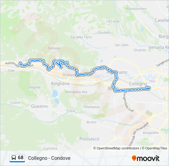 68 Bus Line Map
