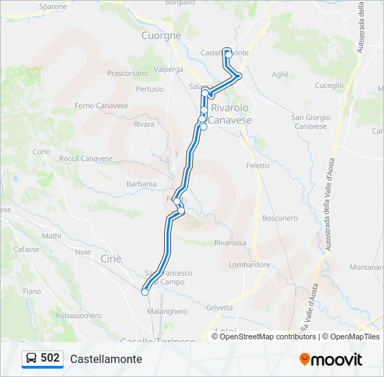 502 Bus Line Map