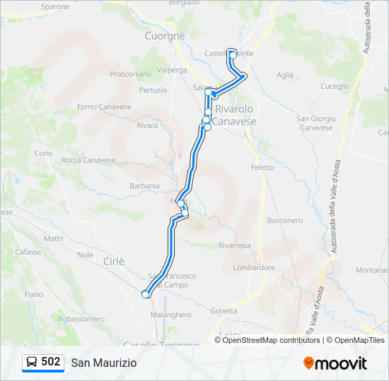 502 Bus Line Map