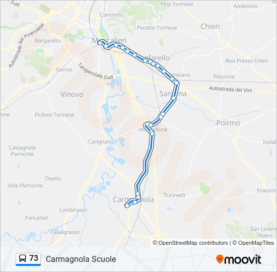 73 bus Line Map