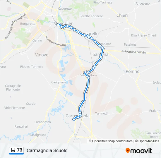 73 Bus Line Map