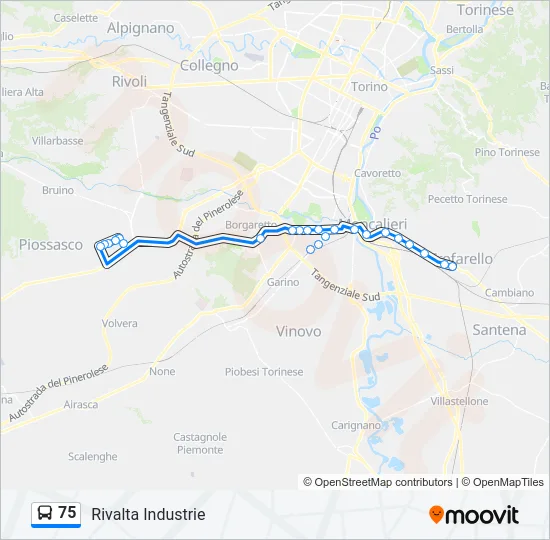 75 Bus Line Map