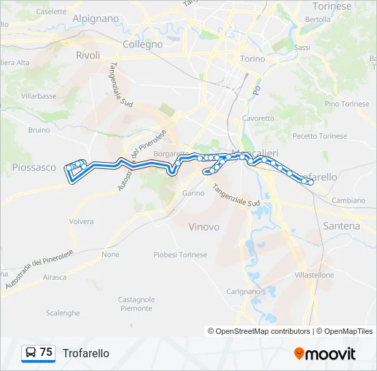 75 Bus Line Map