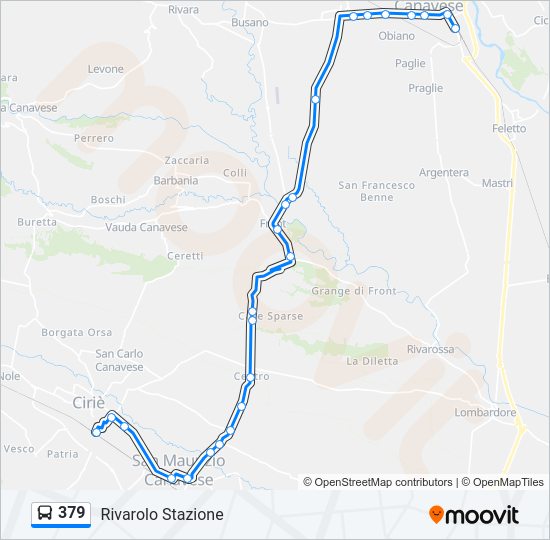 Percorso linea bus 379