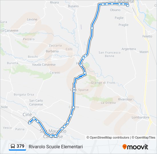 Percorso linea bus 379