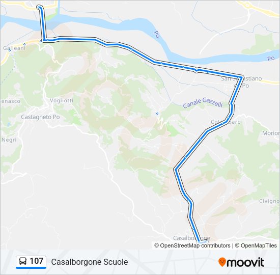 Percorso linea bus 107