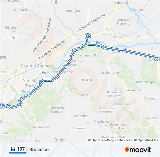 Percorso linea bus 107
