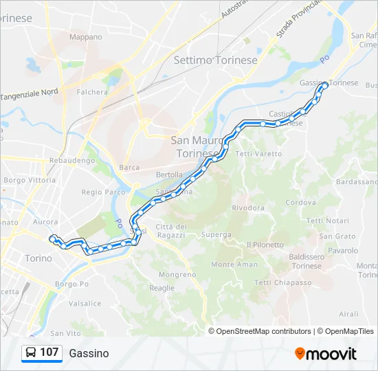 107 Bus Line Map
