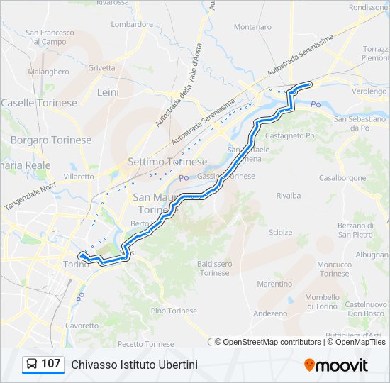 Percorso linea bus 107