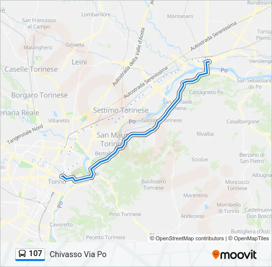 107 Bus Line Map