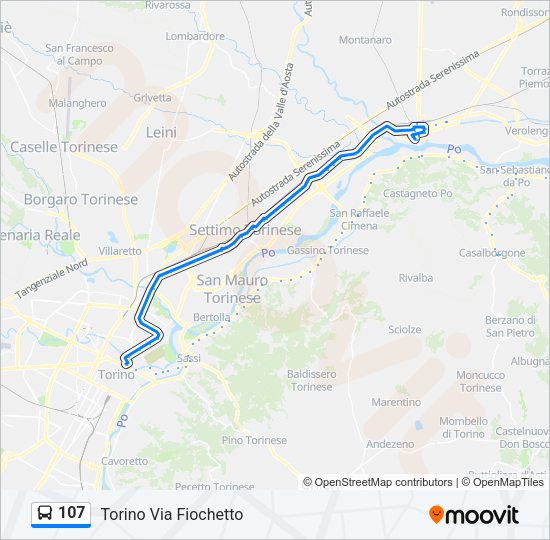 Percorso linea bus 107