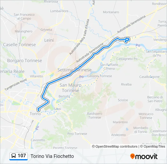 107 Bus Line Map