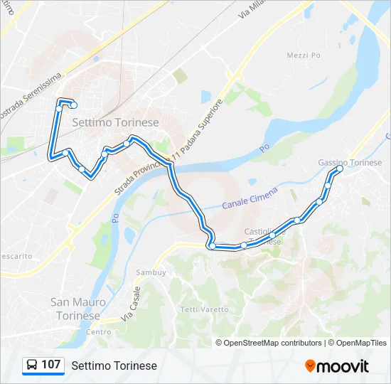 107 Bus Line Map