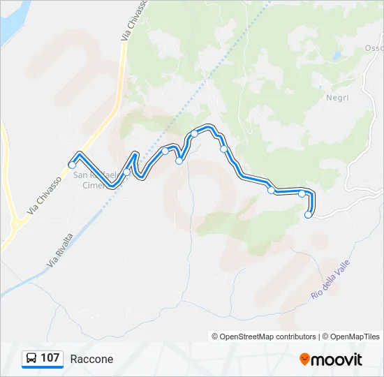 107 Bus Line Map