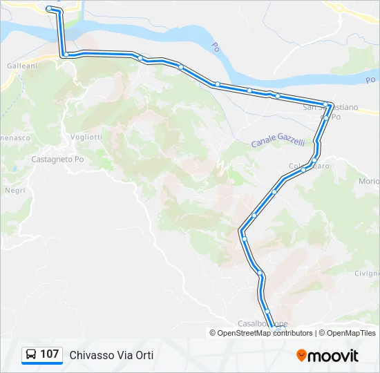 107 Bus Line Map