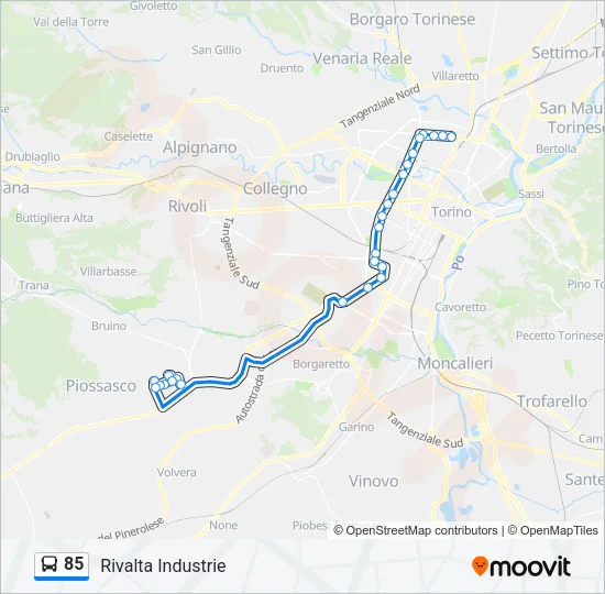 85 Bus Line Map