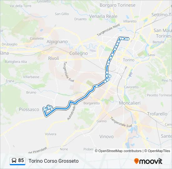 85 Bus Line Map