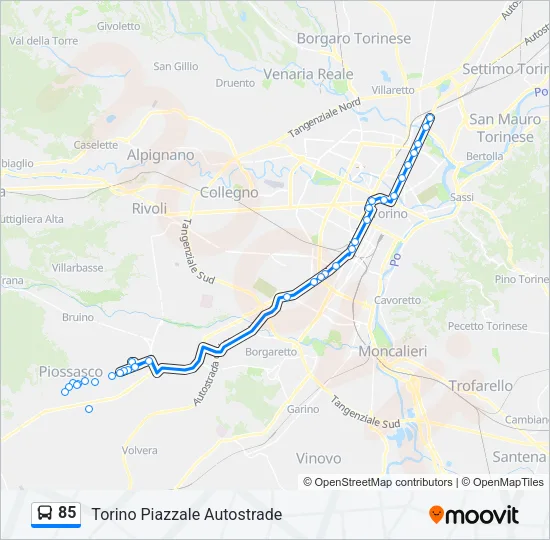 85 Bus Line Map