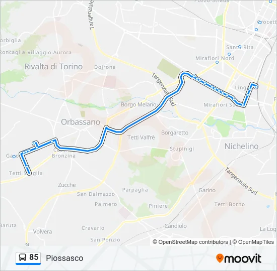 Percorso linea bus 85