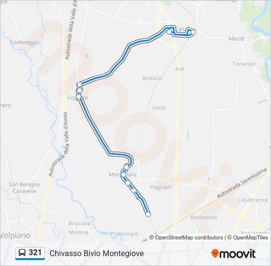 Percorso linea bus 321