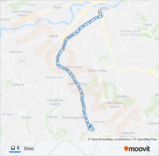 9 Bus Line Map