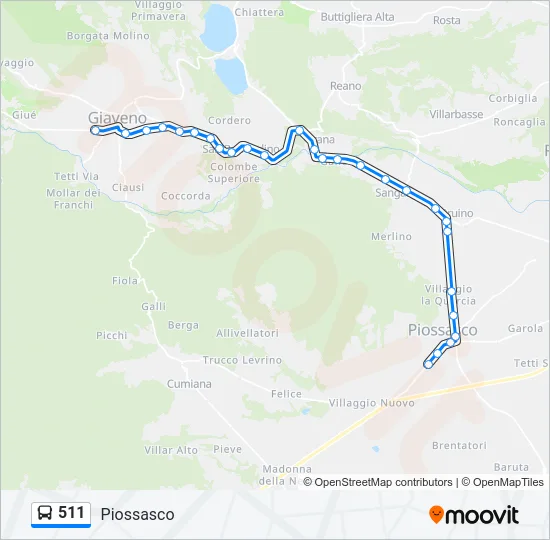 511 Bus Line Map