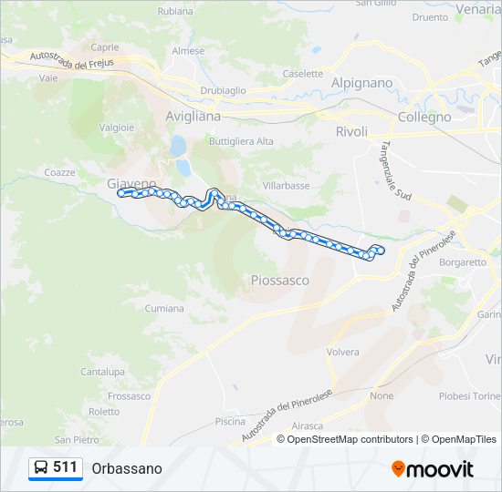 511 Bus Line Map